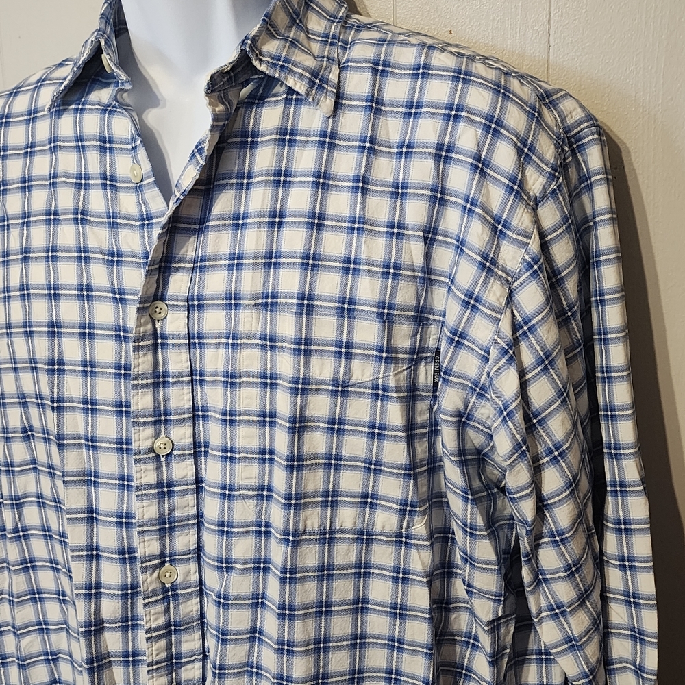 Daniel Cremieux Shirt Medium Button Front Blue Checked Long Sleeve Casual A713